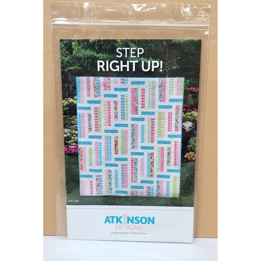 Atkinson Designs Step Right Up Quilt Pattern ATK-208 Lap Twin Queen Strips or FQ